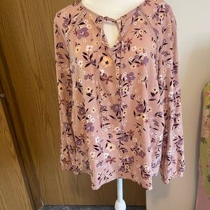 Como Vintage Pink Floral Blouse